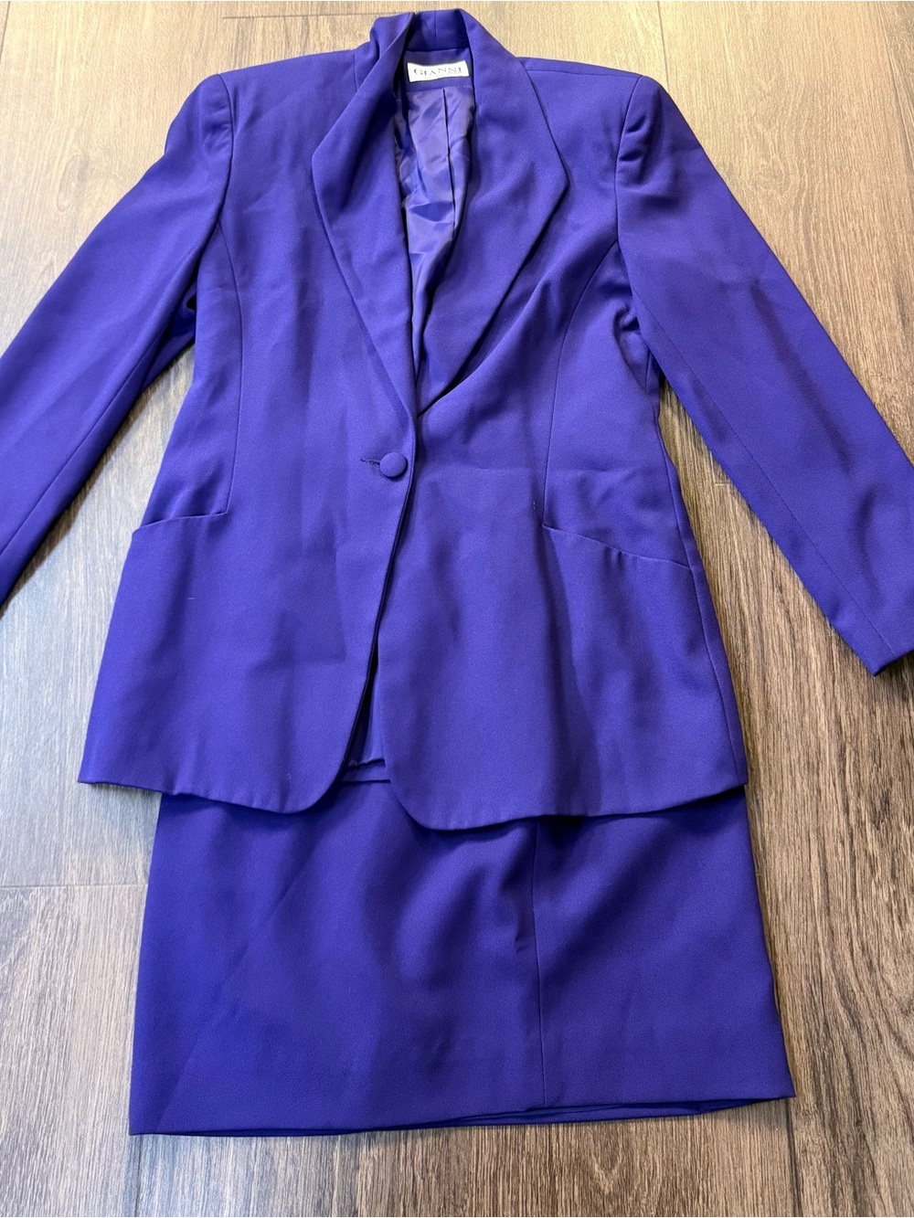 Ganni Purple Women's Two-Piece Suit Blazer and Skirt Petite